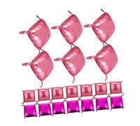 UPKOCH 50pcs Double Sided Square Foil Balloons with Ties Inflatable Party Decoration Background Reversible Rose Red and Colors for Wedding Birthday Day Photo Backdrop