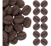 UPKOCH 50pcs Realistic Coffee Bean Model Matte Resin 18x15x7mm Pretend Play Food for Kitchen Bakery Shop Decor Craft Accessories