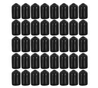UPKOCH 50pcs Rubber Thread Protector Caps for Wire Hangers and Wire Racks, 9.5mm Inner Diameter, Black round Rubber End Caps with Dustproof and Easy Slip Features, for Garages and Laundry