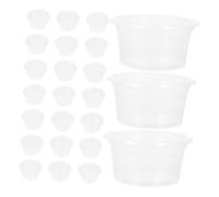 UPKOCH 50pcs Small Reptile Water Dish Clear Plastic Bowl with Stable Base Spill-resistant Splashproof Feeder for Gecko Snake Lizard Amphibians and Exotic Pets Reusable Tank Supplies