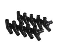 UPKOCH 50pcs Tent Pole Connector 3-Way PVC Tee Pipe Fitting 8mm Id Black High-Strength Plastic Canopy Frame Joints with Universal Compatibility and Easy Installation for DIY Projects
