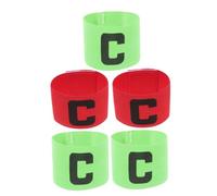 UPKOCH 5pcs Adjustable Elastic Captain Armbands for Soccer Football Lightweight Weatherproof Sports Bands in Red and Green for High Visibility Team Leadership