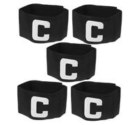UPKOCH 5pcs Adjustable Elastic Soccer Captain Armbands for Youth and Adult Team Training Unisex Football and Basketball Player Bands with Hook and Loop Fastener Comfortable Skin-friendly