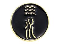 UPKOCH 5pcs Chinese Five Elements Brooch Pins Set, Gold Alloy Lapel Pins Wood Fire Earth Metal Water Characters, Decorative Clothing and Backpack Accessories for Adults