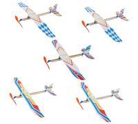 UPKOCH 5Pcs DIY Foam Airplane for Handmade Glider Planes with Rubber Band Power Educational Aeroplane Activity Random Colors for Outdoor Play and Imaginative Learning Random Color