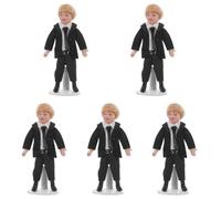 UPKOCH 5pcs Dollhouse Miniature Porcelain People Boy Bendable Limbs Statue Ceramic Dollhouse Decor Realistic Simulation Character Models