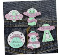 UPKOCH 5pcs Enamel Cartoon Brooch Pin Astronaut Cat Ufo Lapel Badge for Backpacks Jackets Clothing Alloy Space Theme Pins with Painted Coating and Closure Reusable Fashion Accessories