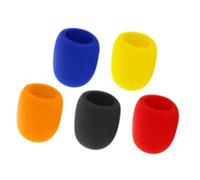 UPKOCH 5Pcs Handheld Microphone Sponge Covers Windscreens for Enhanced Sound Isolation Washable Breathable Design Compatible with Various Microphones Red Yellow Black Orange