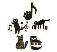 UPKOCH 5pcs Kawaii Cat Enamel Pins Cute Black Cat Music Brooches for Clothing Backpack Lapel Badge Jewelry Gift for Halloween Birthday Christmas