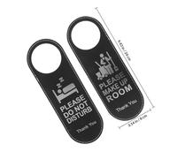 UPKOCH 5Pcs Leather Door Hanger Sign Double-Sided Do Not Disturb Door Sign Please Make up Room Easy to Hang Modern Black Housekeeping for Hotel Rooms