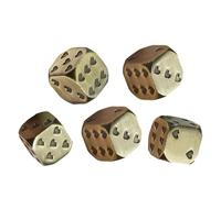 UPKOCH 5pcs Metal Heart Dice Rounded Corner Dices for Table Games Fun Party Props for Family Gatherings Bars and Events Unique Gaming Accessories Antique Bronze