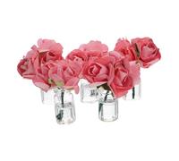 UPKOCH 5pcs Mini Dollhouse Vase Pink Tiny Glass Bottles for Micro Landscape Fairy Garden Props Artificial Miniature Flowers Decorative Bonsai Ornaments for Dollhouse Decor
