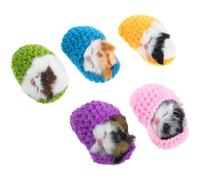 UPKOCH 5pcs Miniature Plush Cat Slippers, Soft Decorative Cat Doll Set in Yellow Pink Green Purple Blue, Cute Home Decor and ’s, 9-10cm Small Size
