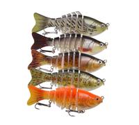UPKOCH 5pcs Multi-jointed Artificial Fishing Lures Realistic Swimming Posture with Blood Slot Simulated Baits for Freshwater Saltwater Ocean River Lake Fishing Accessories