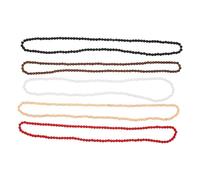 UPKOCH 5pcs Natural Wood Necklace - 8mm Beaded Hip Hop Statement Necklace Kit - Farmhouse Style Boho Rustic Round Beads African Tribal Jewelry Set For Men And Women