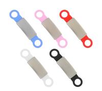 UPKOCH 5pcs Pet Id Collar Tags with Engraved Name, Silicone Pet Collar Accessories in Red White Blue Black Pink, Sturdy Dog and Cat Identity Tags for Outdoor Use