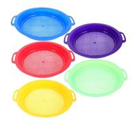 UPKOCH 5pcs Plastic Sand Sifter Sieves for Beach and Garden Play Colorful Sand Strainers in Yellow Green Red Purple Blue for Shell Collecting Rock Sifting and Outdoor Digging Fun