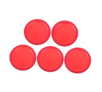 UPKOCH 5PCS Red Air Hockey Pucks for Table Game Accessories Replacement Mini Hockey Balls for Home Play Portable Enhancing Visibility and Competitive Spirit