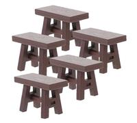 UPKOCH 5pcs Vintage-style Miniature Dollhouse Chairs Compact Portable Stool for Tiny House Accessories for Imaginative Play and Dollhouse Furniture Decor