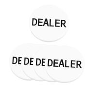 UPKOCH 5Pcs White Dealer Poker Chips Professional Blind Buttons Portable Gambling Tokens for Game Counters and Math Learning