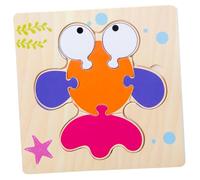 UPKOCH 5pcs Wooden Cartoon Animal Jigsaw Puzzle for Brain Development with Bee Frog Goldfish Fish Elephant Portable Educational Puzzle for Boys