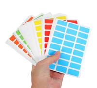 UPKOCH 6 Packs Rectangular Colour Coded Name Labels Stickers with High Adhesion Writable Surface for Schools and Homes, 288 Colourful Stickers for Files, Folders and Documents