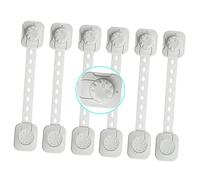 UPKOCH 6 Pcs Adjustable Baby Guard Cabinet Adhesive Locks White Abs Material Child Safety Locks for Cupboards and Trash Cans Protecting Children from Accidental Injury