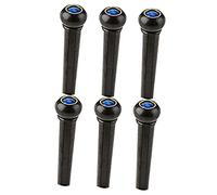 UPKOCH 6 Pcs Black Guitar Bridge Pins with Blue Cat’s Eye Inlay Acoustic Guitar String Pegs Replacement for Bridge and Tuning Pins
