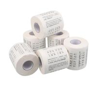 UPKOCH 6 Rolls Soft Wood Pulp Toilet Paper Educational Pattern Tissue for Home Office Restaurant Use Gentle Skin Portable and Practical Napkins