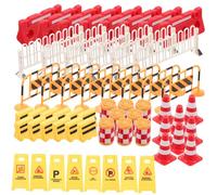 UPKOCH 62pcs Miniature Traffic Sign Educational Road Block Model for Learning Safety Rules Construction Theme Party Favor