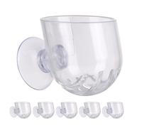 UPKOCH 6pcs Aquarium Plant Holder - Transparent Hanging Pot With Suction Cups Round Planter Feeder Cups For Fish Tank Plant Cultivation Decorations