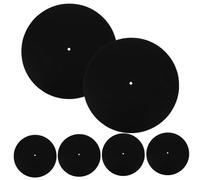 UPKOCH 6pcs Black 2mm Thick Felt Turntable Platter Pads Non-skid Anti-vibration Slipmats for Vinyl Record Players Compatible with 30cm Record Platters, Dj Equipment Accessory for Stable Playback