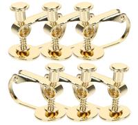 UPKOCH 6Pcs DIY Clip On Earring Converters with Flat Screw Back, U-Shaped No Piercing Earring Backs, 18K Gold Plated Hypoallergenic Accessories for Jewelry Making