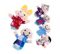 UPKOCH 6Pcs Family Hand Puppet for Storytelling and Role Play Bright Plush Finger Puppets Comfortable Wear Easy to Clean Educational for Motor Skill Development