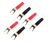 UPKOCH 6pcs Gold Plated Copper Speaker Banana Plug U Shaped Screw Fork Cable Connectors Easy Install Audio Jack Terminals for Hi Fi Home Theater Red Black for Polarity Identification
