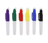 UPKOCH 6pcs Golf Ball Marker Pen Set with Triangular Metal Ring, Permanent Mini Markers in Yellow Green Blue Purple Red Black for Outdoor Activities and Golf Ball Alignment