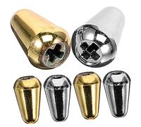 UPKOCH 6pcs Guitar Toggle Switch Caps Metal Knob Tips for Electric Guitar 3-way 5-way Selector Switches Gold and Silver for St Style Models