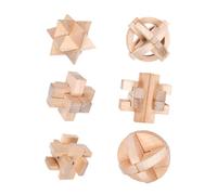 UPKOCH 6pcs Ming Lock Puzzle for Adults Handmade Solid Wood Educational Brain Teasers for Concentration Problem Solving and Mindfulness Development