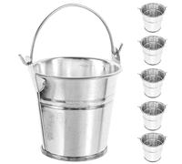 UPKOCH 6Pcs Mini Metal Buckets for Dollhouse Décor, 5.5X5Cm Reusable Iron Miniature Buckets Suitable for Garden Pots, Wedding Party and Home Decoration