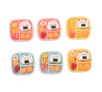 UPKOCH 6pcs Miniature Sushi Bento Mini Resin Food Ornaments for Dollhouses Japanese Food Box Simulation Props Compact Lifelike Miniature Scene Accessories for Creative Play