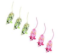 UPKOCH 6pcs Soft Plush Cat Mouse with Catnip for Indoor Cats and Kittens Interactive Teething Chew to Encourage Play Exercise and Furniture Protection Red and Green