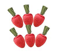 UPKOCH 6pcs Strawberry Shaped Chew for Small Animals Natural Tooth Care Sticks for Chinchilla Guinea Pig Hamster Rabbit Engaging Stress Relief Bunny for Healthy Teeth