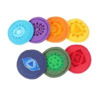 UPKOCH 7pcs Buddhist Supplies Chakras Singing Bowl Pad Mat Yoga Bowl Mat for Meditation