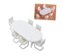 UPKOCH 7PCS Meeting Table and Chair Set Model Decoration Kit for Indoor DIY Scene Building Non Toxic Meeting Chair for Creative Play and Miniature Model Display