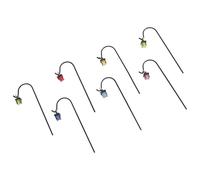 UPKOCH 7Pcs Miniature Garden Lantern Stakes with Shepherds Hooks, Glow-in-The-Dark Outdoor Lamp Posts for Fairy Garden and Dollhouse Decoration, Multi-Color Landscape Lighting Accessories