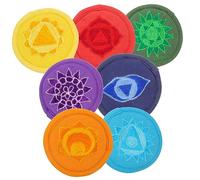 UPKOCH 7pcs Nepalese Handcrafted Embroidered Tibetan Singing Bowl Pads Small Size Buddhist Sound Bowl Cushions for Meditation Yoga and Random Style