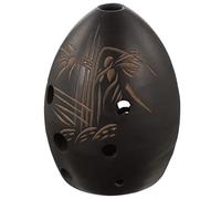 UPKOCH 8-hole Black Clay Ocarina Wind Instrument Portable Ocarina for Beginners Lanyard and Songbook