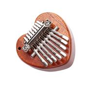 UPKOCH 8-note Mini Wooden Kalimba Thumb Piano with Heart Pattern, Portable Finger Piano Music Toy for Beginners, Random Sapele Wood Grain, Creative Home Musical Instrument