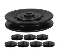UPKOCH 8pcs Black Gym Pulley Set with Pa6 Material, Protective Dust Cover, and Versatile Compatibility, 3.5 Inch Bearing Wheels for Resistance Trainers and Home Gym Equipment