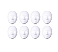 UPKOCH 8pcs DIY Blank Paper Pulp Masks with Elastic Strap Comfortable Fit White Face Cosplay Graffiti Costume Masks for Christmas and Costume Parties